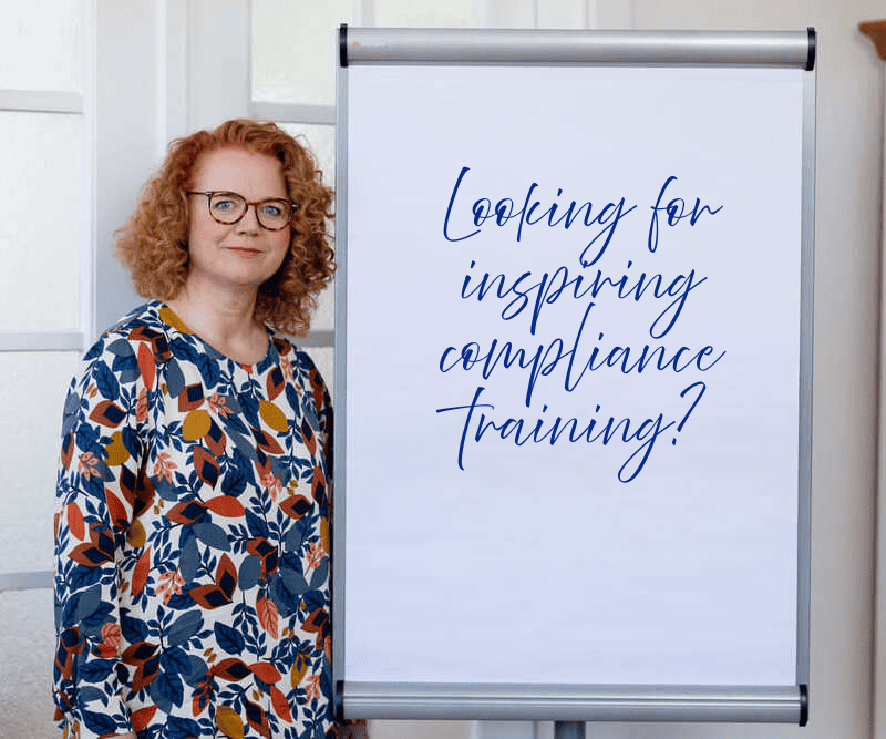 Julia Bach next to flipchart